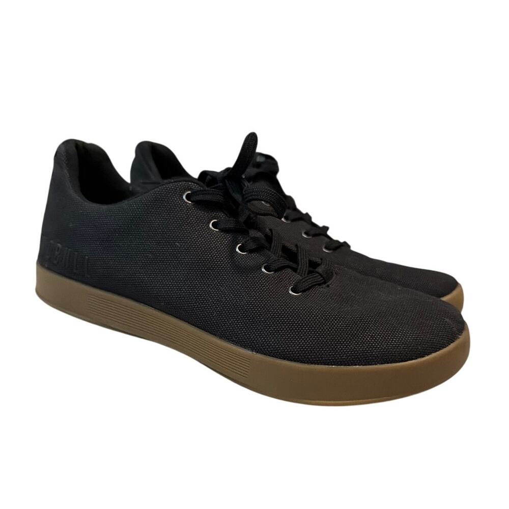 NOBULL Canvas Trainer Black Gum Men's Size 9 Low Top Gym Crossfit Shoes W 10.5